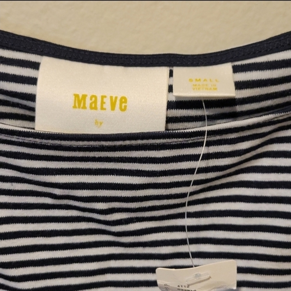 ❤ NWT! MAEVE ANTHROPOLOGIE PEPLUM STRIPED RUFFLE SHIRT / TOP, SMALL - Picture 9 of 10